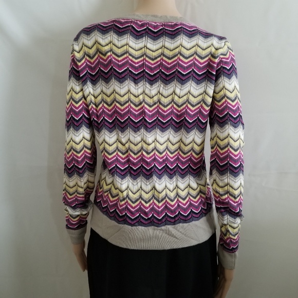 Banana Republic Chevron Striped Cardigan Sweater S - Picture 6 of 11